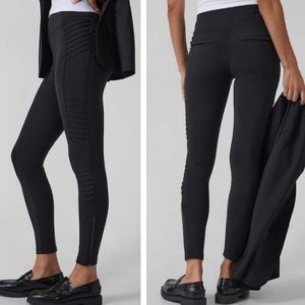 Athleta Black Delancey Moto Tights